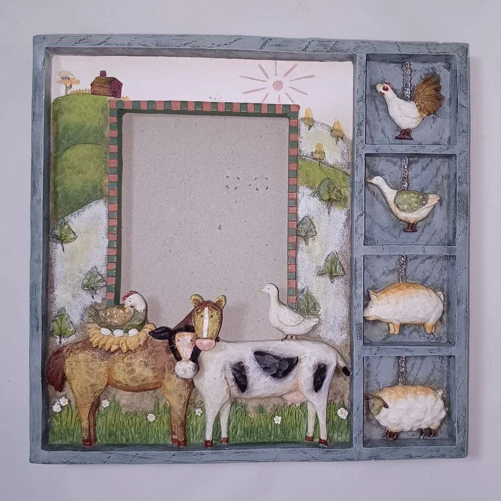 Seymour Mann 3D Shadow Box Farm Animal 3.5"x5"Picture Frame - Picture 2 of 11